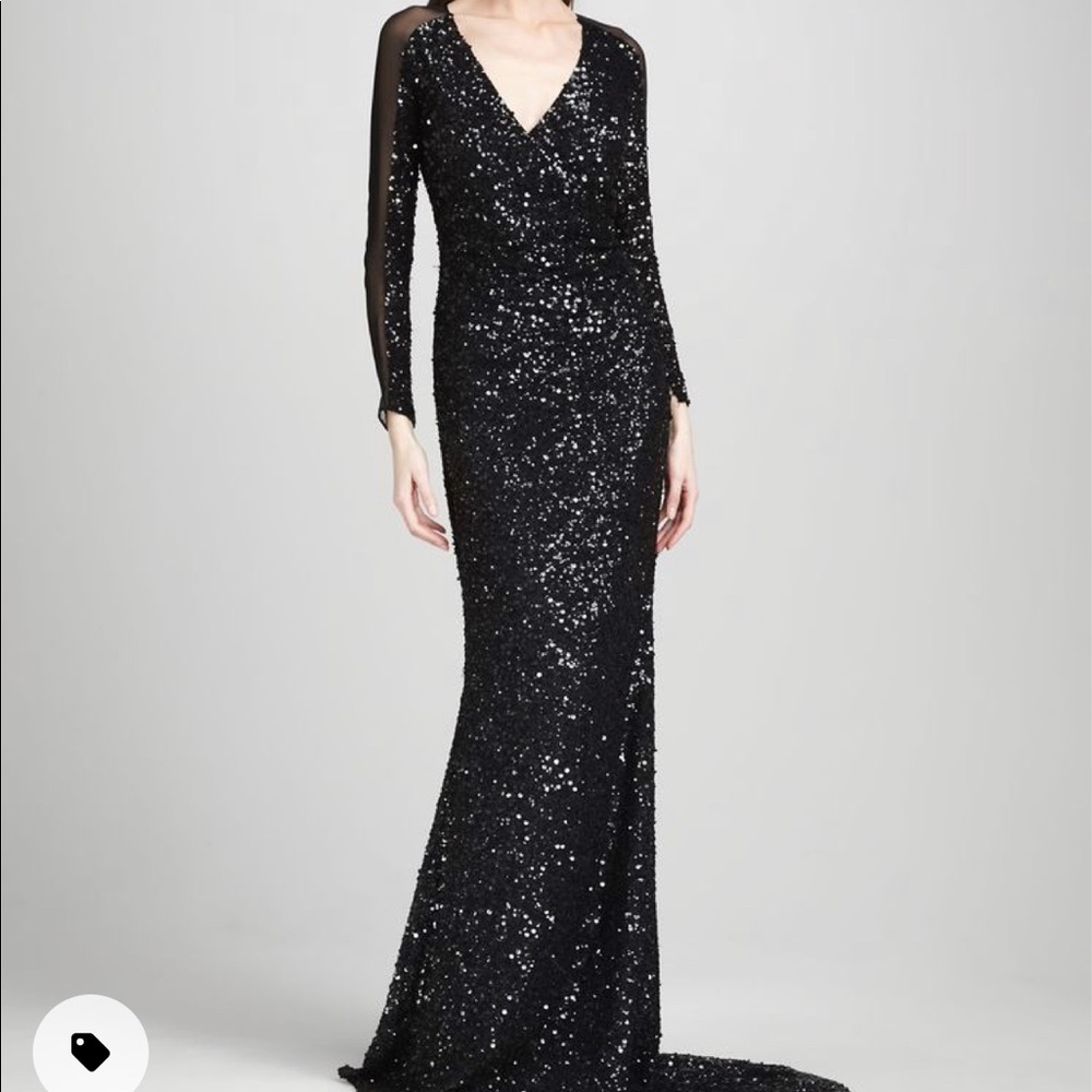 Pamella Rolland Black Sequin Gown